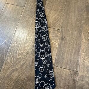 Vintage Disney Mickey Mouse Black & White Necktie Unisex One Size